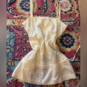 Vintage Y2K White Vintage Cream Cinched Summer Tank